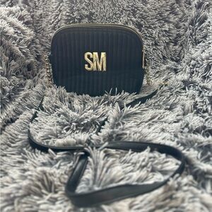 Steve Madden Purse, long strap, gold and black